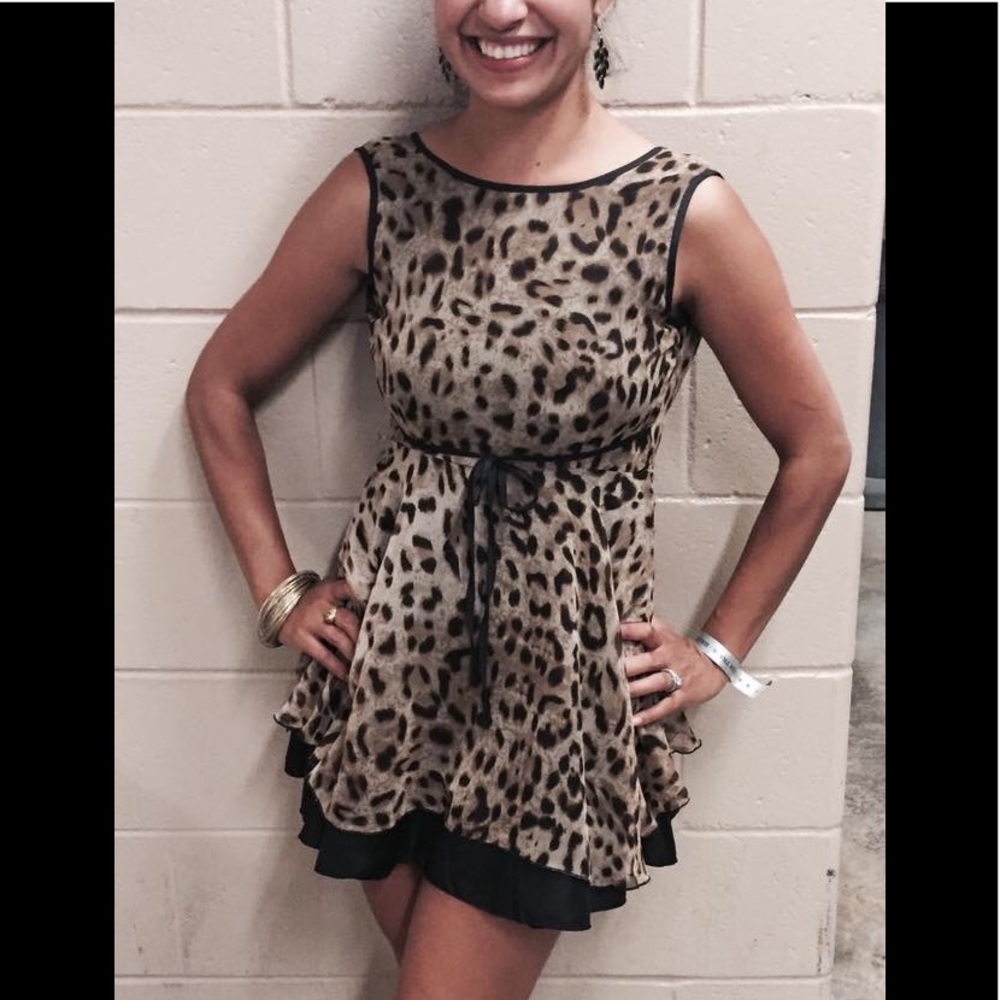 Leopard print mini dress